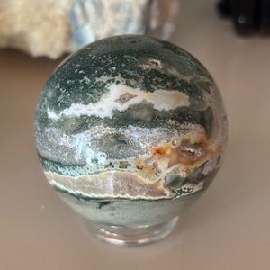 🌿 Ocean Jasper Sphere – Orbicular Polished Crystal